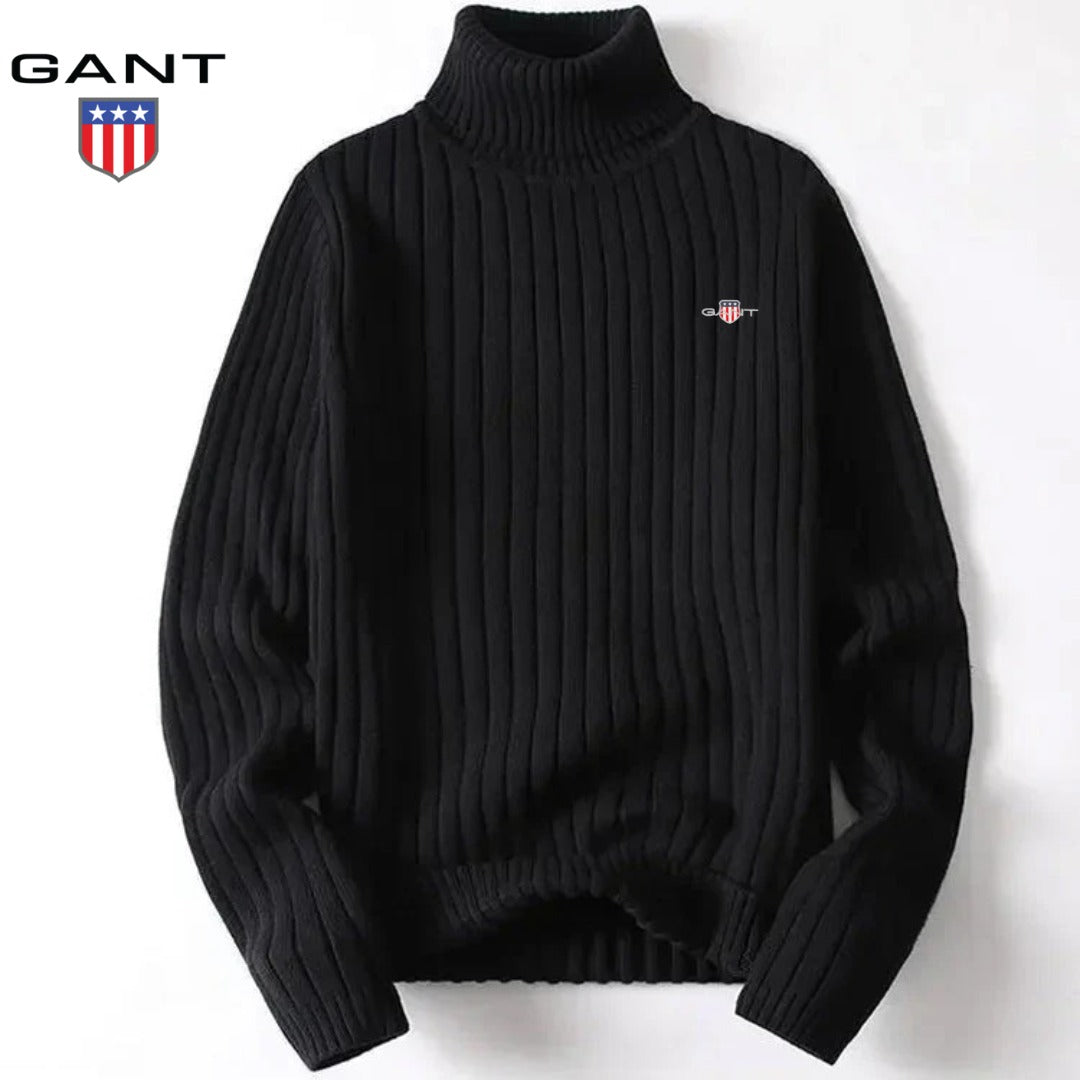 Pull à col roulé côtelé pour homme