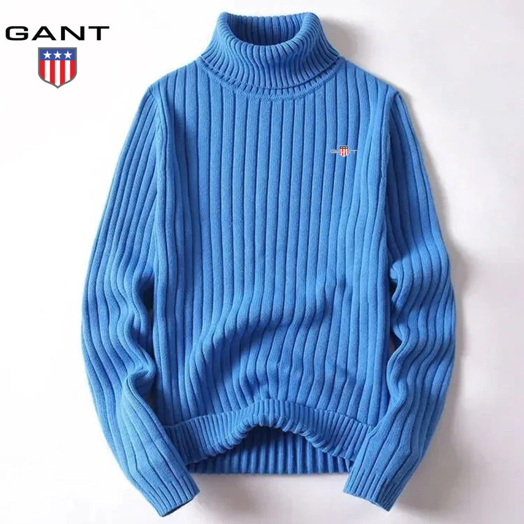 Pull à col roulé côtelé pour homme