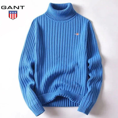 Pull à col roulé côtelé pour homme