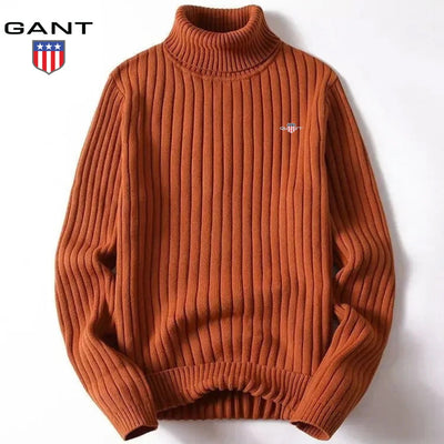 Pull à col roulé côtelé pour homme