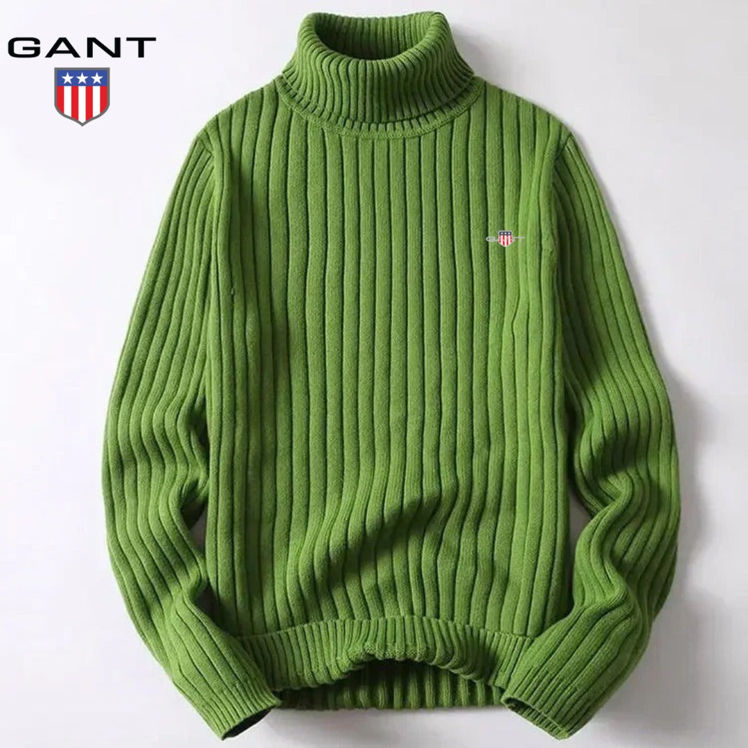 Pull à col roulé côtelé pour homme