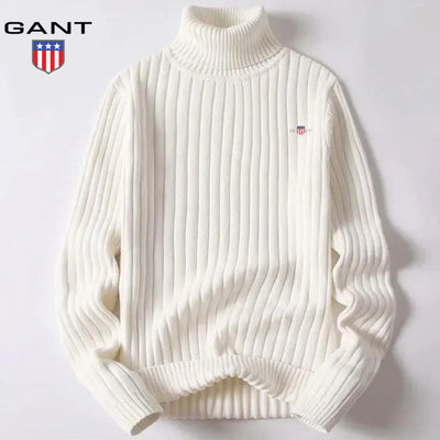 Pull à col roulé côtelé pour homme