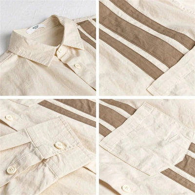 Chemise à manches longues avec design à rayures contrastantes