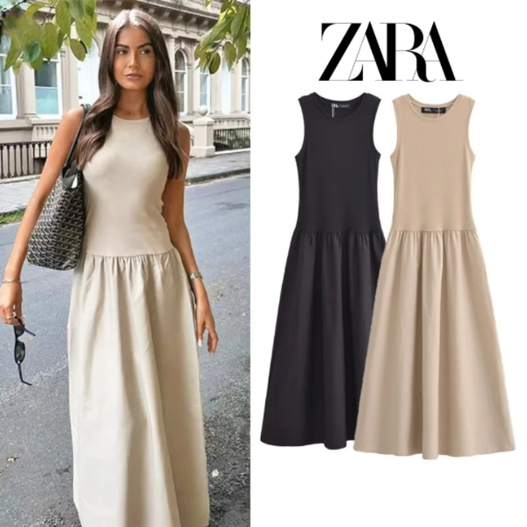 Robe Longue Sans Manches Zara – Élégance Décontractée