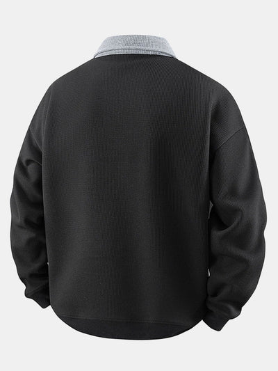 Sweat à col zippé avec bandes contrastées