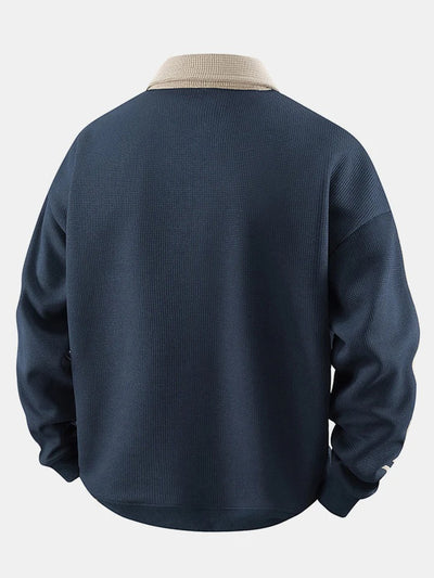 Sweat à col zippé avec bandes contrastées