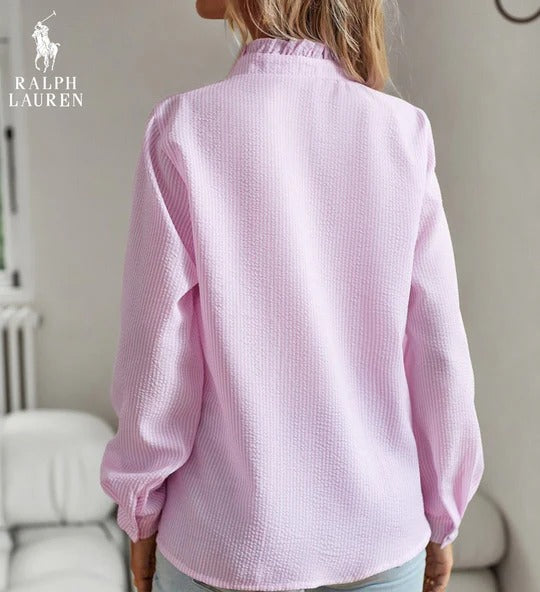 Chemise élégante à volants – Coupe féminine et détails raffinés