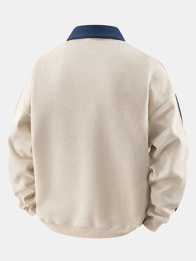 Sweat à col zippé avec bandes contrastées