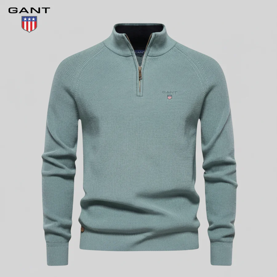 Pull col montant zippé pour homme – Élégance et confort haut de gamme
