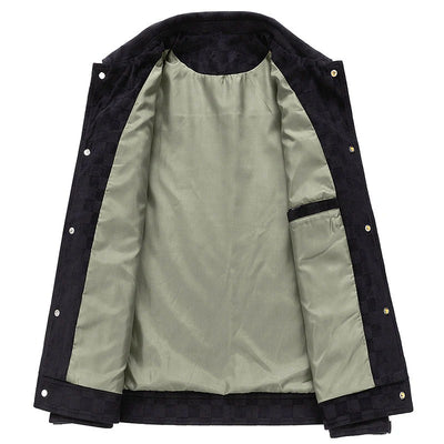 Veste en velours côtelé à carreaux ton sur ton – Élégance décontractée et confort premium