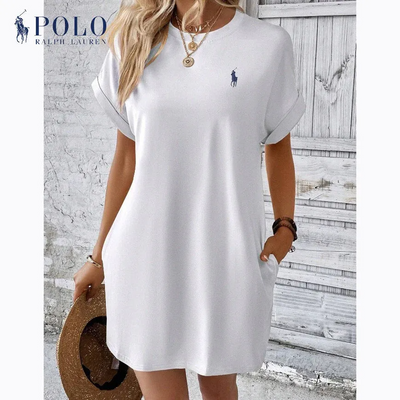 Robe décontractée unie à manches courtes RL®
