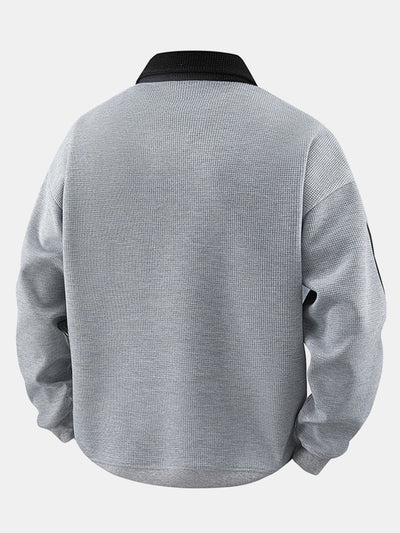 Sweat à col zippé avec bandes contrastées